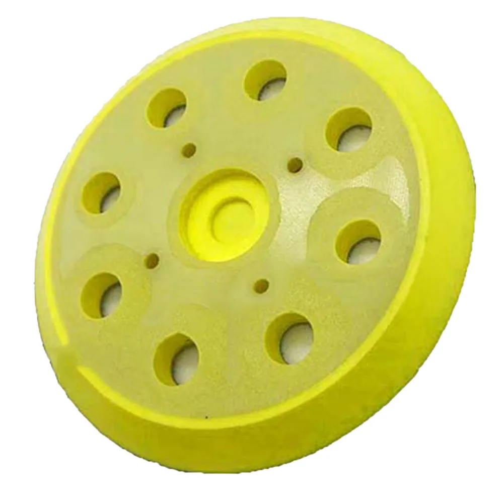 Yellow And Black Sanding Pad 8 Hole Sanding Backup Pad Power Sander 8 Holes Design Long for service Life Yellow