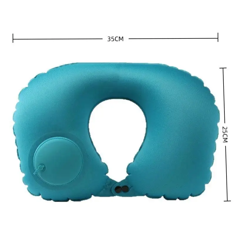 Self-Filled Flocking Inflatable Neck Pillow Lightweight Portable 1PC Suitable for Long Trips Car Nap