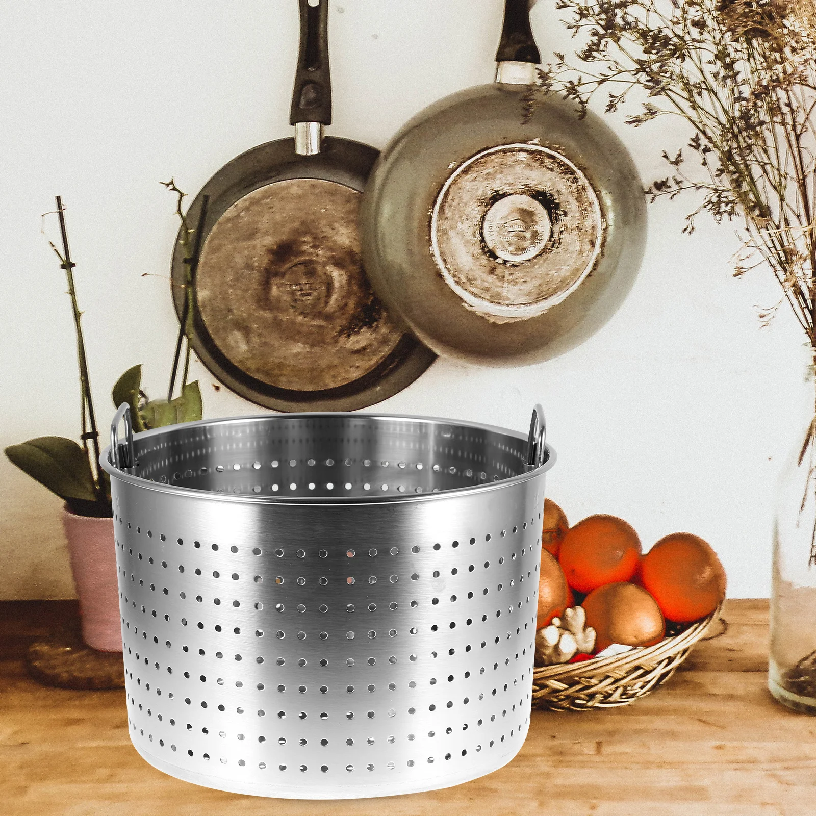 

Stainless Steel Seafood Boil Basket Stock Pot Strainer Basket Large Crawfish Cooking Supplies