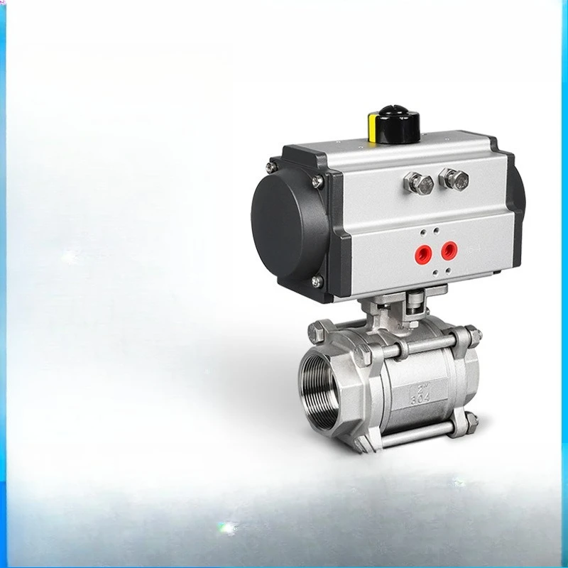 304-stainless-steel-three-piece-pneumatic-internal-thread-ball-valve-q611f-16p-high-silk-buckle-gland-type-direct-ball-valve