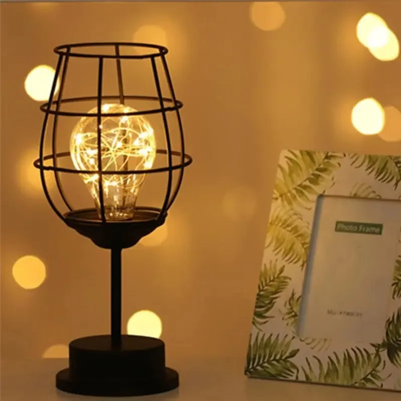 GGBingo DIY Creative ขวดไวน์ตกแต่ง Night Light Nordic Iron Art บรรยากาศโรแมนติก Light เดสก์ท็อปตกแต่งของขวัญ