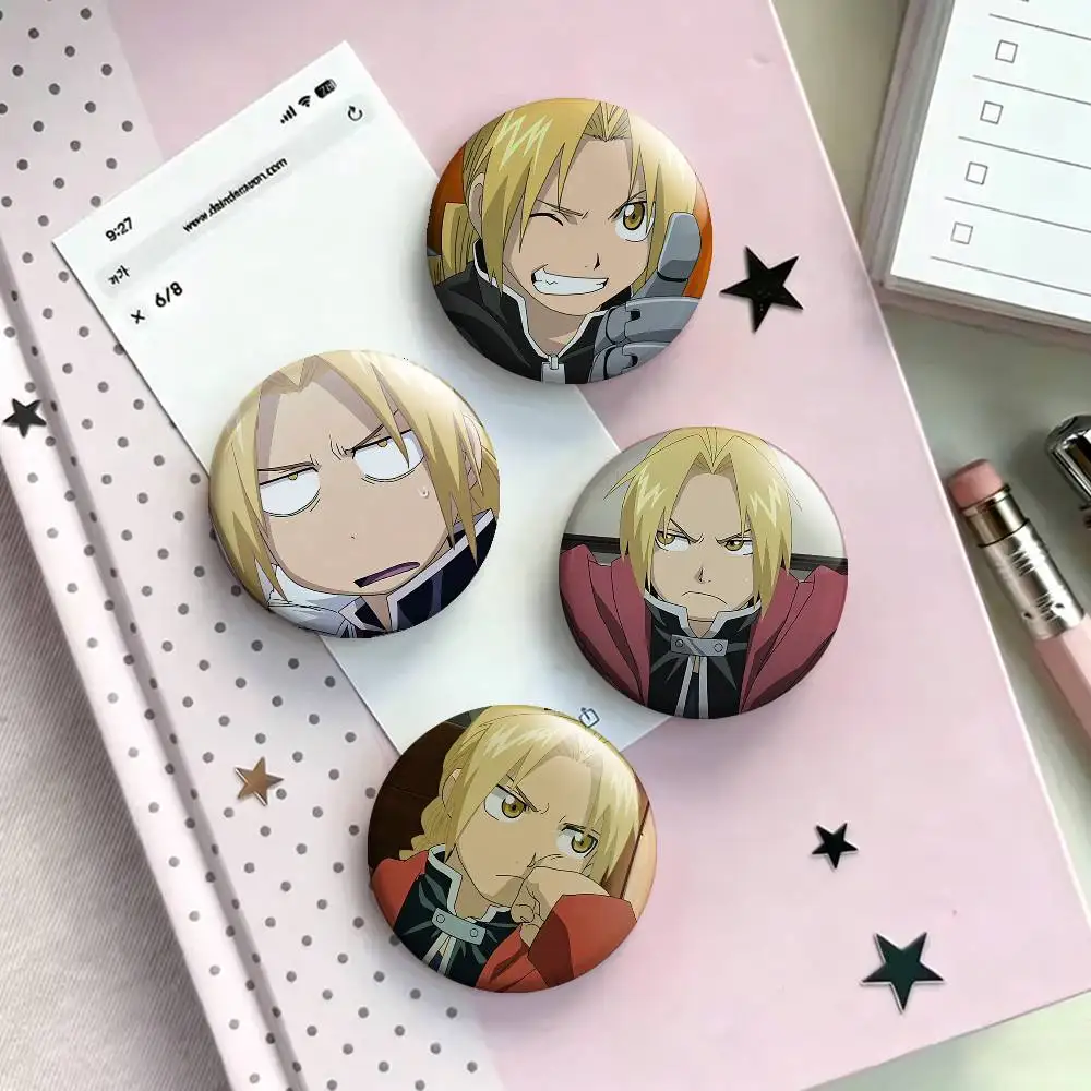 

F-Fullmetal Anime A-Alchemist Badges 25 32 44 58 75 mm Round Fans Collect Friends Gifts Brooch Souvenir