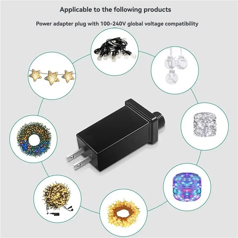 AA08-2X 12V 1A 12W Plug LED Power Supply LED Transformer Plug Adapter IP44 Waterproof LED Light Strip Adapter (US)
