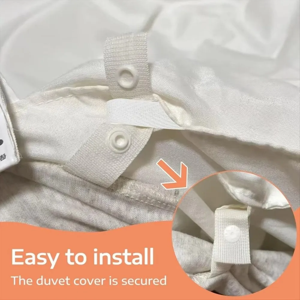 4/8/16PCS Four Corner Fixed Quilt Cover Ties Mother Buckle Secure Fit Bedding Ties Flat Rope Binding Reusable Bedding Fasteners