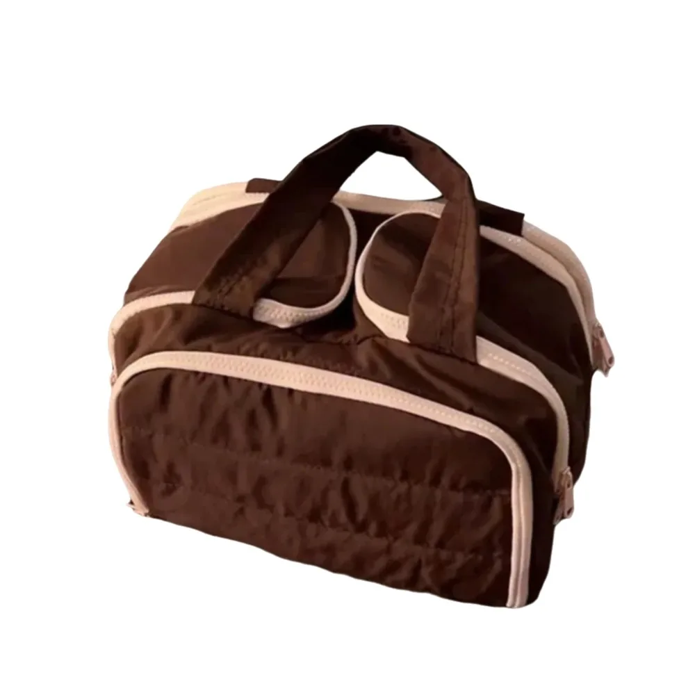 

Multipocket Design Cosmetic Handbag Zipper Closure Double Side Open Travel Toiletry Bag Large Capacity Easy Access