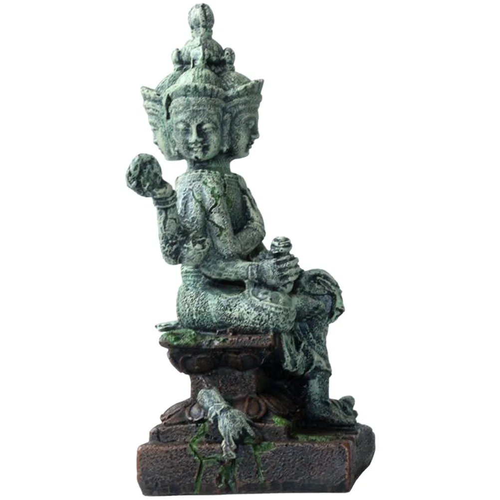 

Aquarium Buddha Ornament Resin Fish Tank Decor Shrimp Hideout Spawning Cave for Fish Shelter Realistic Sculpture Sturdy Safe