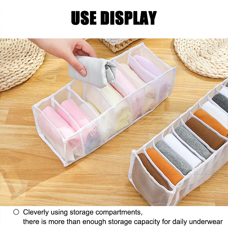 Underwear Drawer Organizer Foldable Closet Organizer Closet Clothing Dividers Storage Box For Bras Socks Underpants