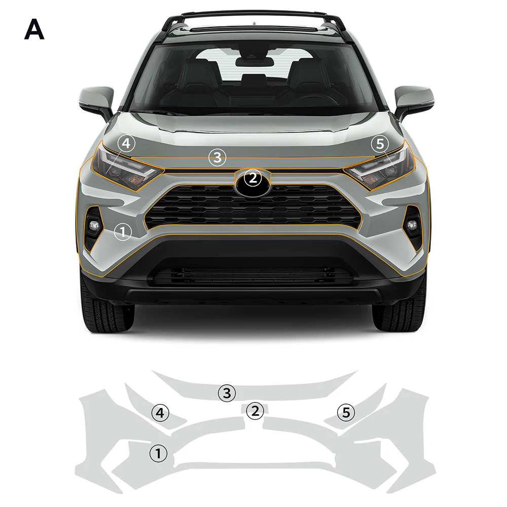 

For Toyota RAV4 Hybrid XA50 2019-2024 Car TPU Pre-cut PPF Scratch-resistant Front Bumper Hood Engine Transparent Protective Film