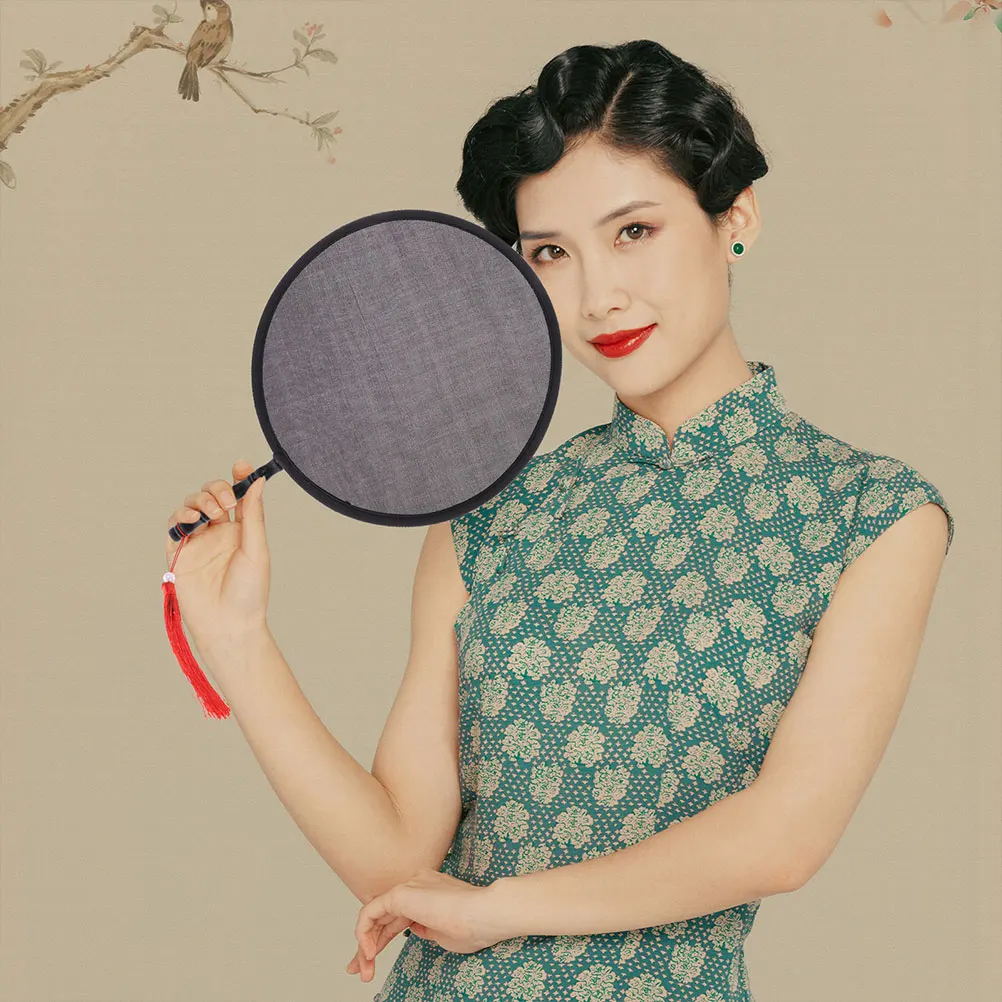 

Portable Folding Fan Handheld Round Fans Collapsible Plastic Simple Elegant Silent Foldable Dancing Performance Summer Cooling
