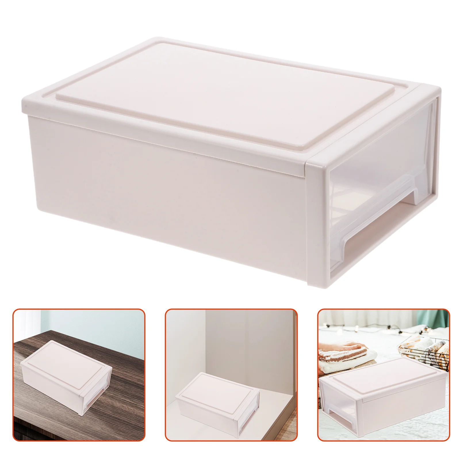 

Plastic Storage Drawers Large Capacity Transparent Window Stackable Design For Clothes Wardrobe Bathroom Study Desk