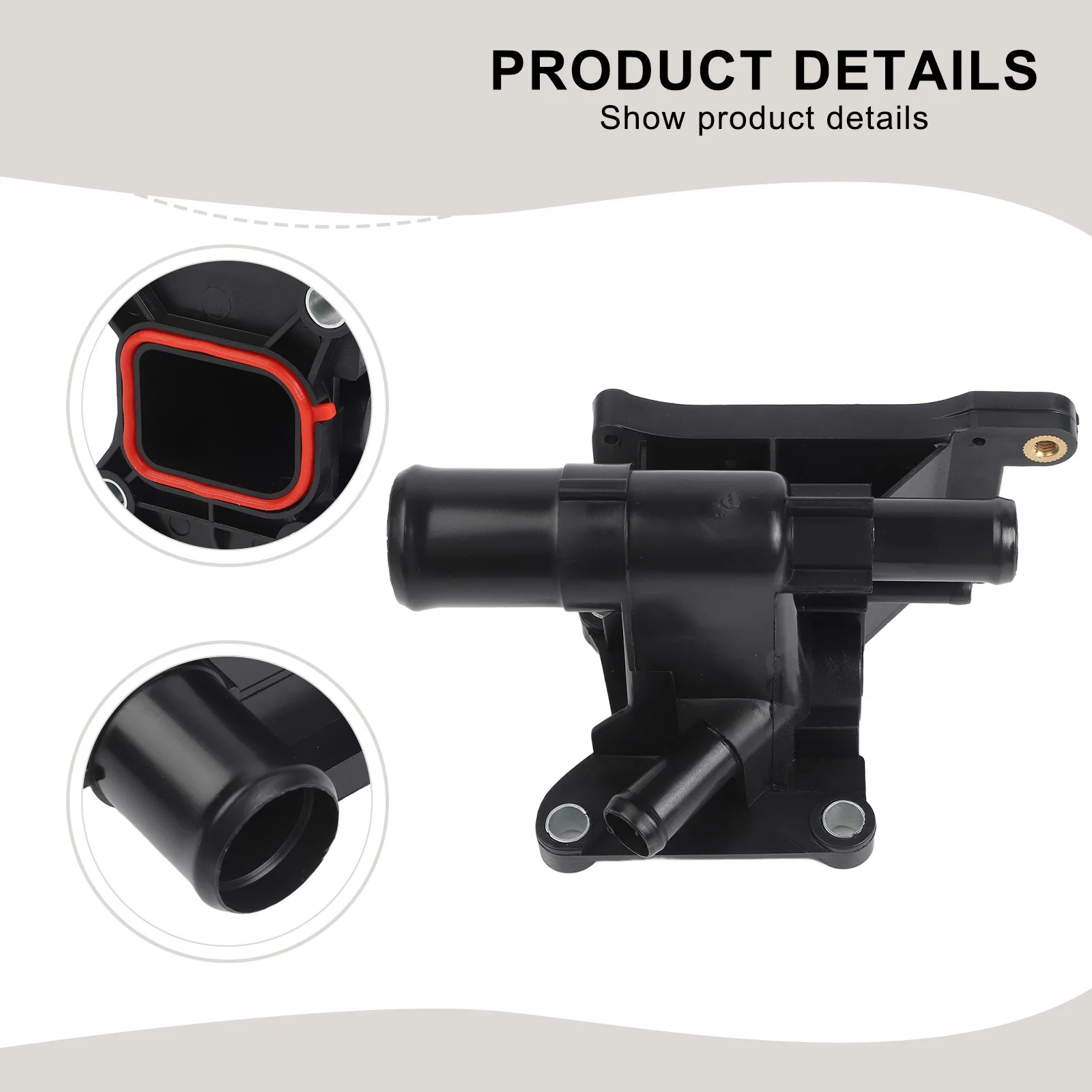 Engine Coolant Water Outlet 6S4Z-8K556-A Replacement for Ford Escape Focus Fusion Transit Connect 2005-2018 L4 Models