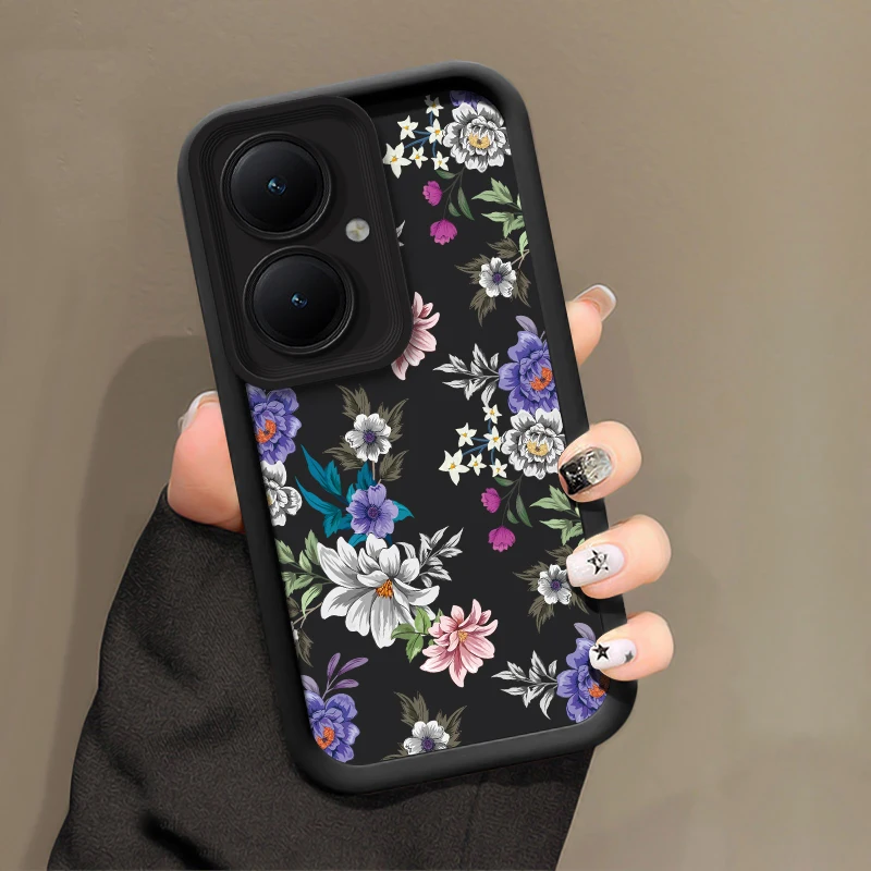 Flower Painting Phone Case For Vivo Y38 Y30 Y29 Y28 Y27 Y22S Y21T Y36 Y35 Y33S Y33T Y31 2021 Y30T Silicon Shockproof Matte Cover view 4