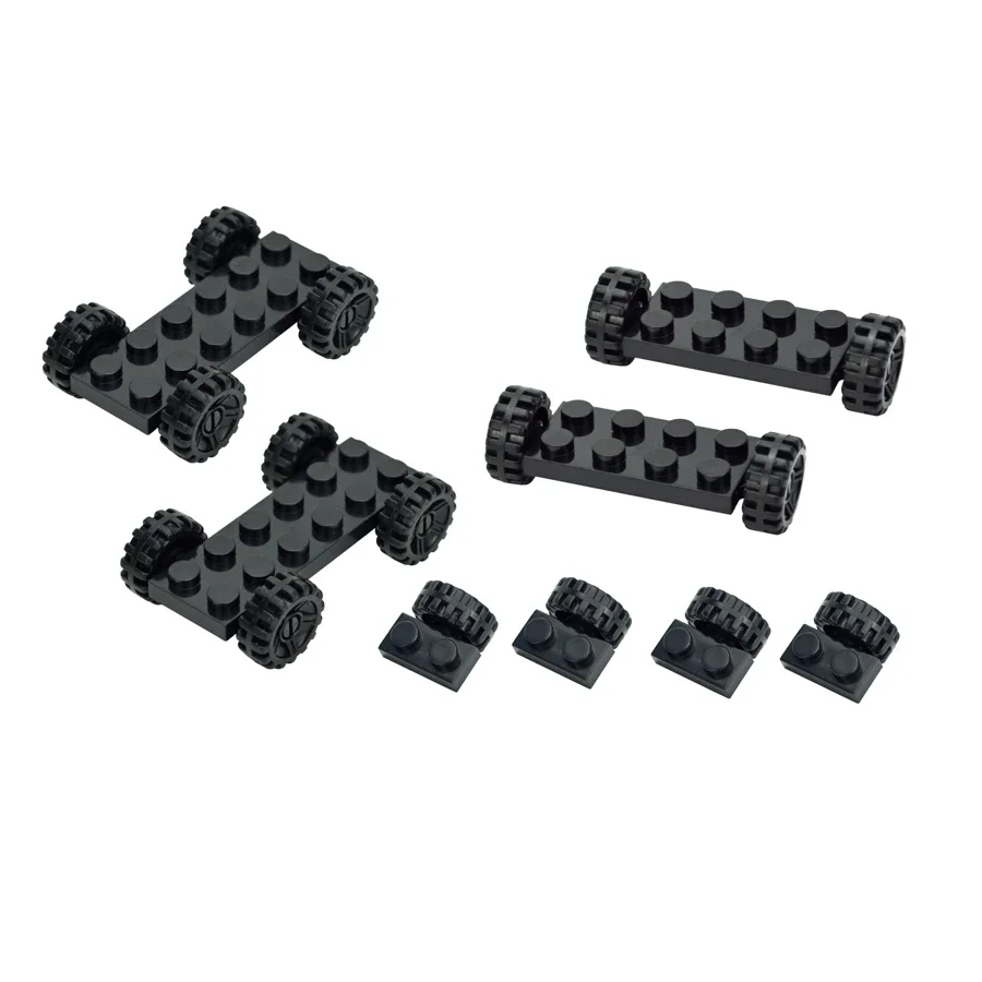 Car Wheel Axles Pack para Blocos de Construção, Pneus Montar para Crianças, Modelos DIY, Shaft Plate, Brinquedos de Construção, Acessórios para Crianças