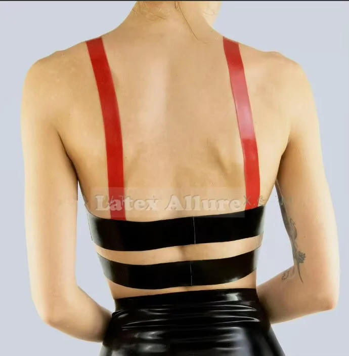 Preto sexy látex colheita topo látex cruz sobre bralette sutiã topos para feminino