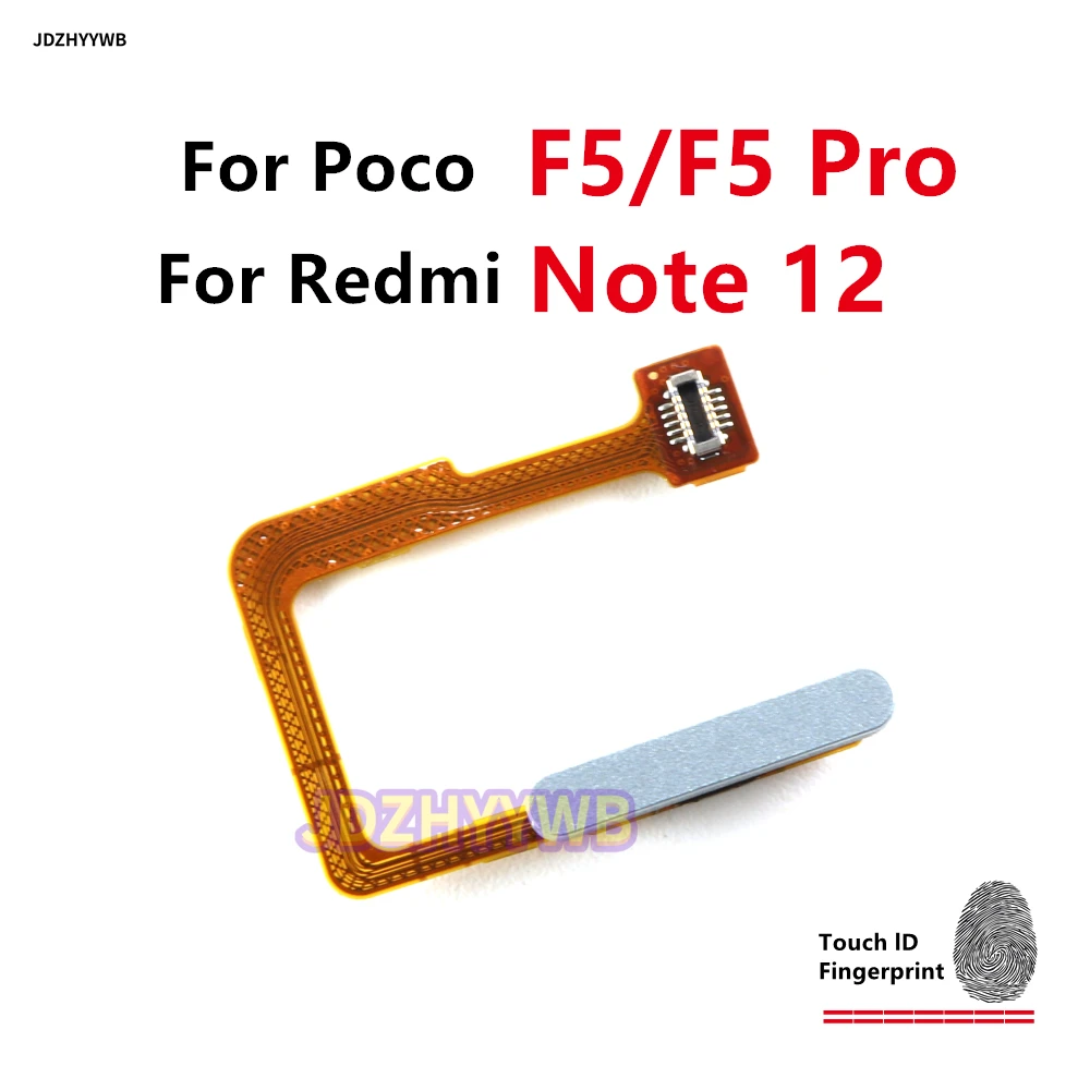 For Xiaomi Mi POCO F5 Pro For Redmi Note 12 Turbo Home Button Fingerprint Scanner Touch ID Menu Return Sensor Flex Cable Repair