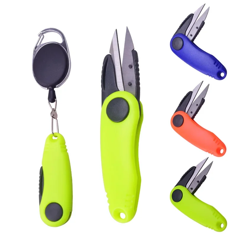 Quick Knot Tool Shrimp Shape Fold Fishing Scissors Telescopic Rope Kit Fishing Line Cutter Clipper Nipper Fishing Tackle