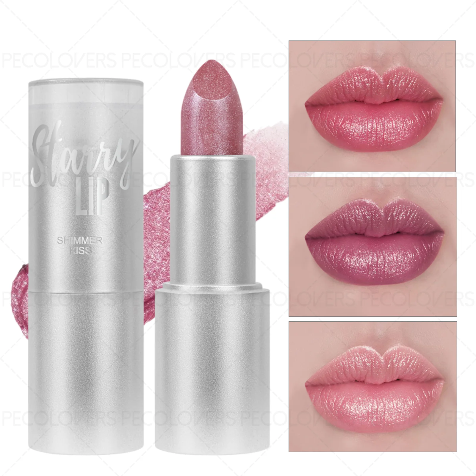 Formule scintillante, hydratante et Non collante, maquillage longue durée, tasse antiadhésive, rouge à lèvres, parfaite pour le maquillage de fête quotidienne, 1 pièce