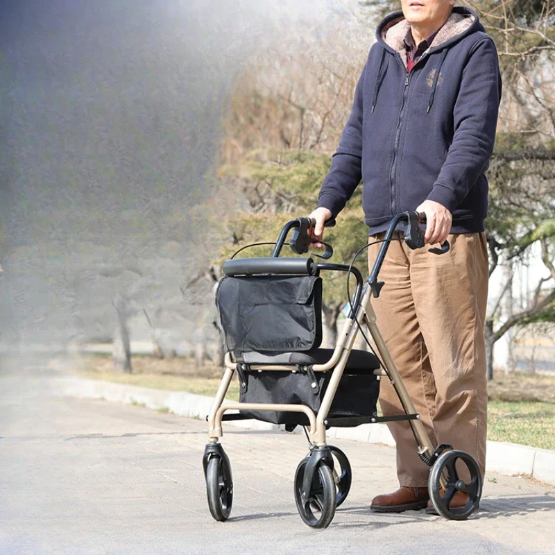 995S aerospace aluminum alloy driving shopping cart elderly walker foldable trolley for the elderly