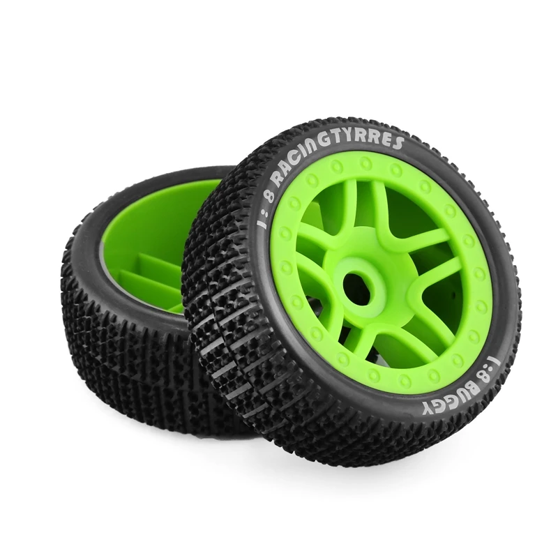 1/8 Off-Road Tire For ARRMA Typhoon TRAXXAS Small X E-Revo Wanderer Katun Tailong T-Shaped Replacement Green & Black