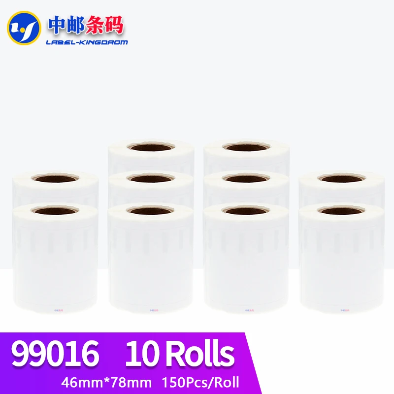 10Rolls Dymo Compatible 99016 Label 46mm*78mm 150Pcs/Roll for LQ 450Turbo Thermal Printer