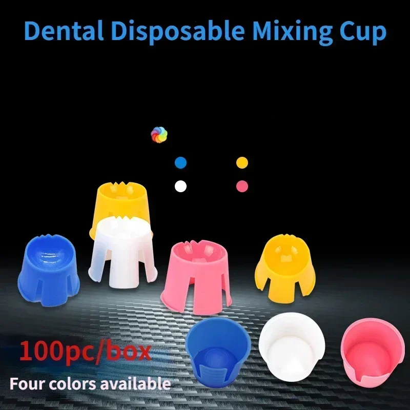 100PCs Dental Disposable Multifunctional Mixing Cup Plastic Bowl Mix Color For Stir Plaster Dental Clinic Holder Lab Supplies