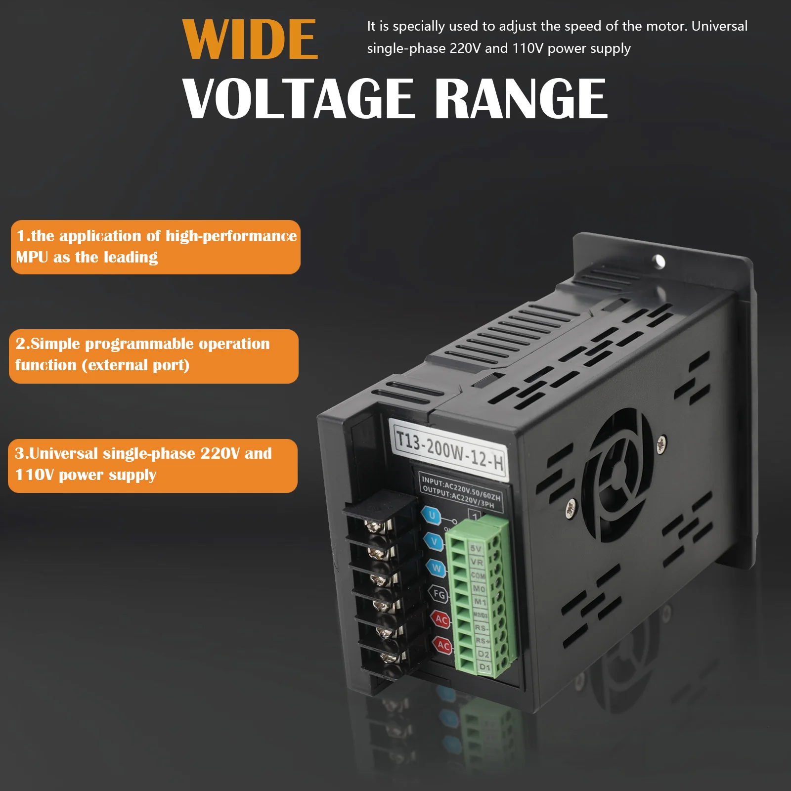 وحدة تحكم في سرعة المحرك بتيار متردد 750 وات، منظم سرعة المحرك الكهربائي للأمام/الخلف، وحدة تحكم محرك متغيرة السرعة #6