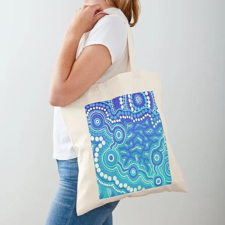 

Australian Aboriginal art blue Tote Bag Large bags for women Handbags women female bag tote bag men's