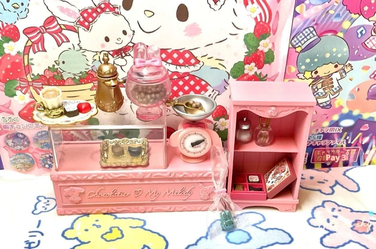 Kuromi – atelier de chocolat Dim Sum, série de magasin de gâteaux et desserts, boîte aveugle, Mini figurine d'action Kawaii, modèle décoratif, cadeaux Surprise pour filles