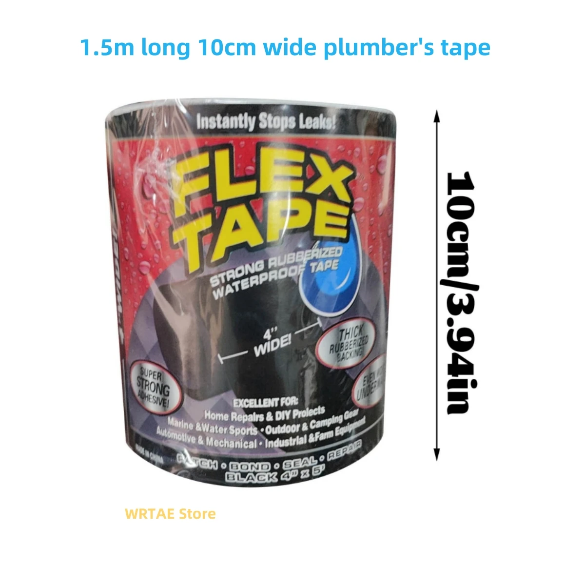 

Водонепроницаемая лента 10 см x 1,5 м, ведро для водопроводных труб, лента для канализационных труб, высокая вязкость, клей из ПВХ, водонепроницаемая затыкающая лента