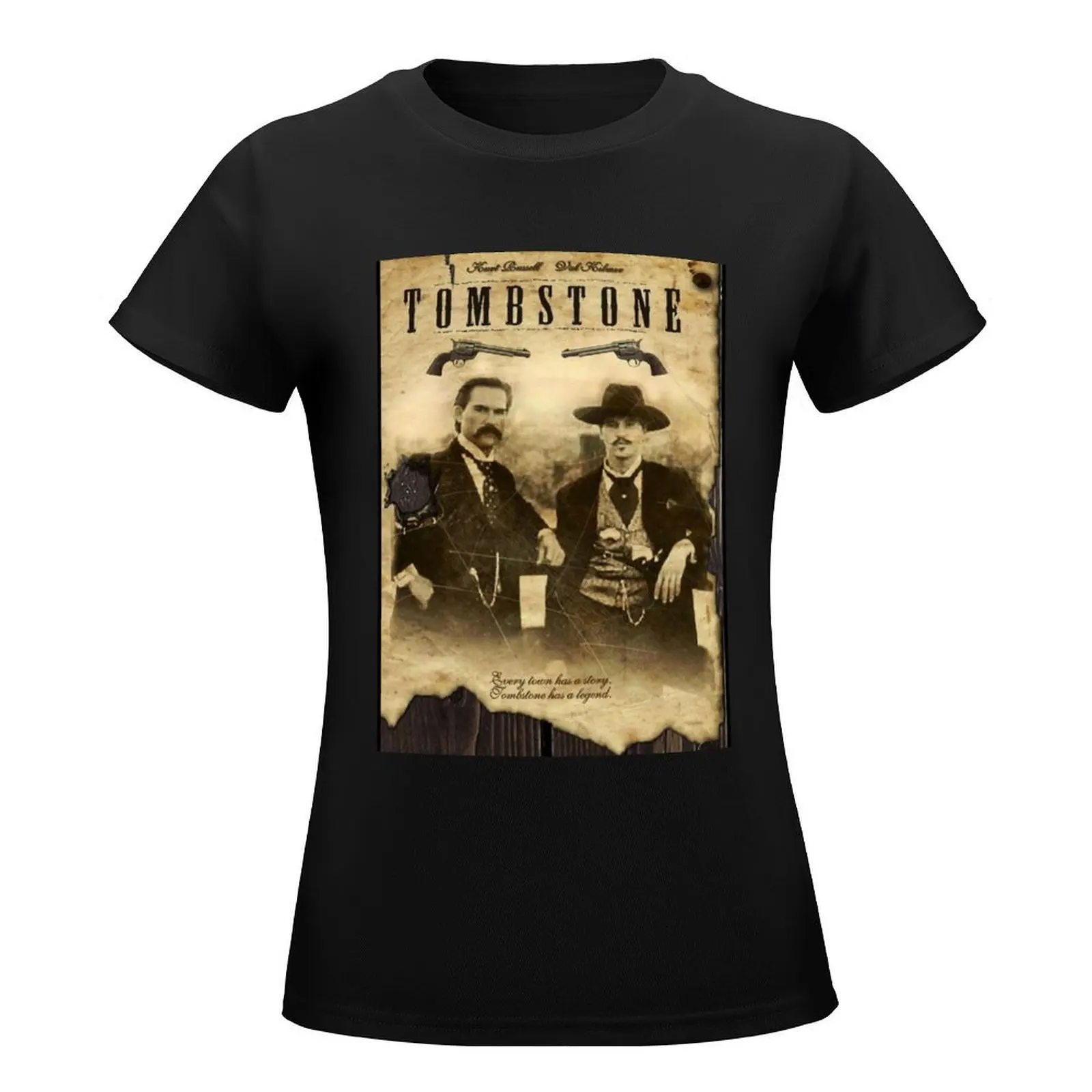 Tombstone Movie Poster T-Shirt funny cute clothes Blouse summer clothes new edition t shirts for Women