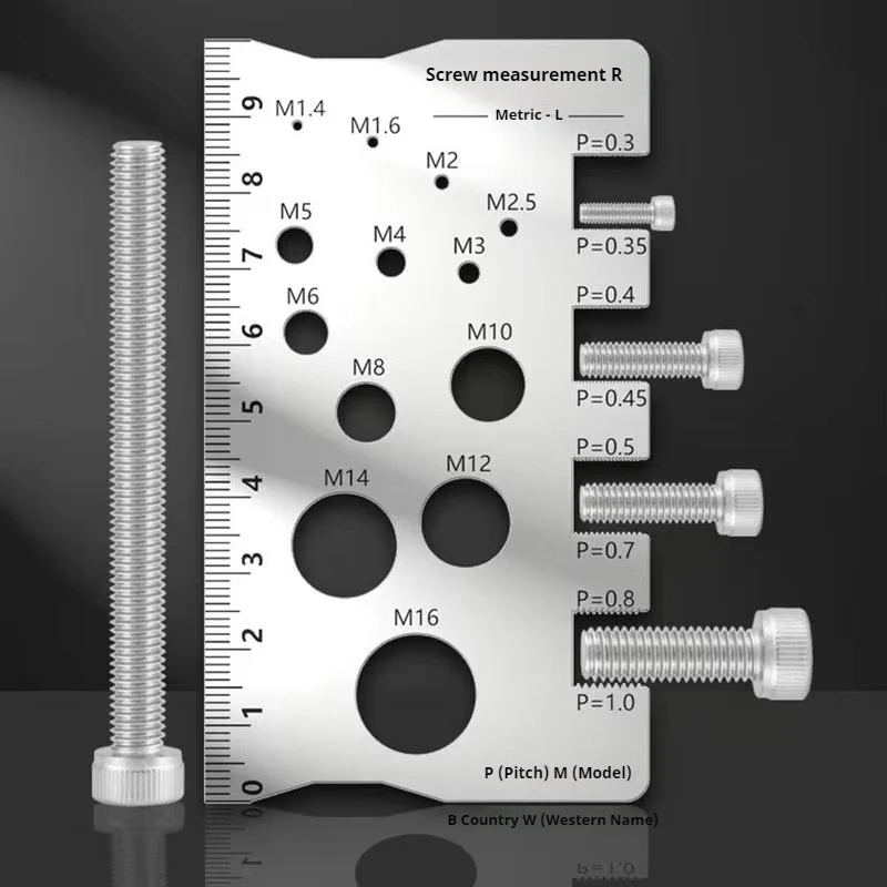 

Thread Checker Screw Measurement Ruler Space Saving Measuring Gauge Tool For Bit Bolt Nut Screw Craft Industry And Home Use