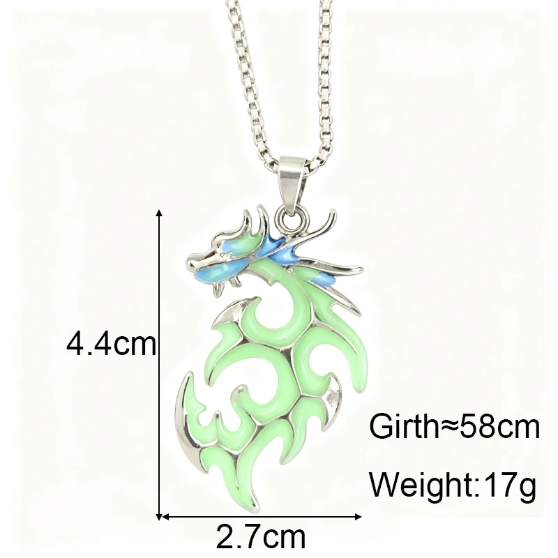 New Flame-Dragon Pendants Necklaces for Women Men Unisex Silver Color Exaggerated Vintage Hiphop Rock Style Neck Jewelry