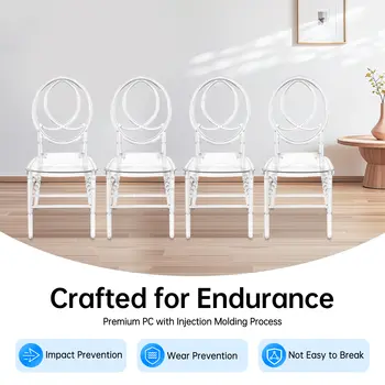 件套電腦椅,透明餐椅,優雅派對活動婚禮椅,適用於宴會廳、婚禮大廳 15.16 英寸 x 15.16 英寸 10 最佳銷售 豪華餐椅 - №1