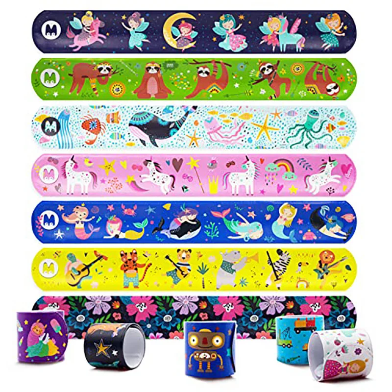 Schlagarmbänder für Kinder, Großpackung Armbänder mit Tiermotiven, Partygeschenke, Klassenzimmerpreise, Geburtstagsgeschenke, Geschenktütenfüller – Detail 5