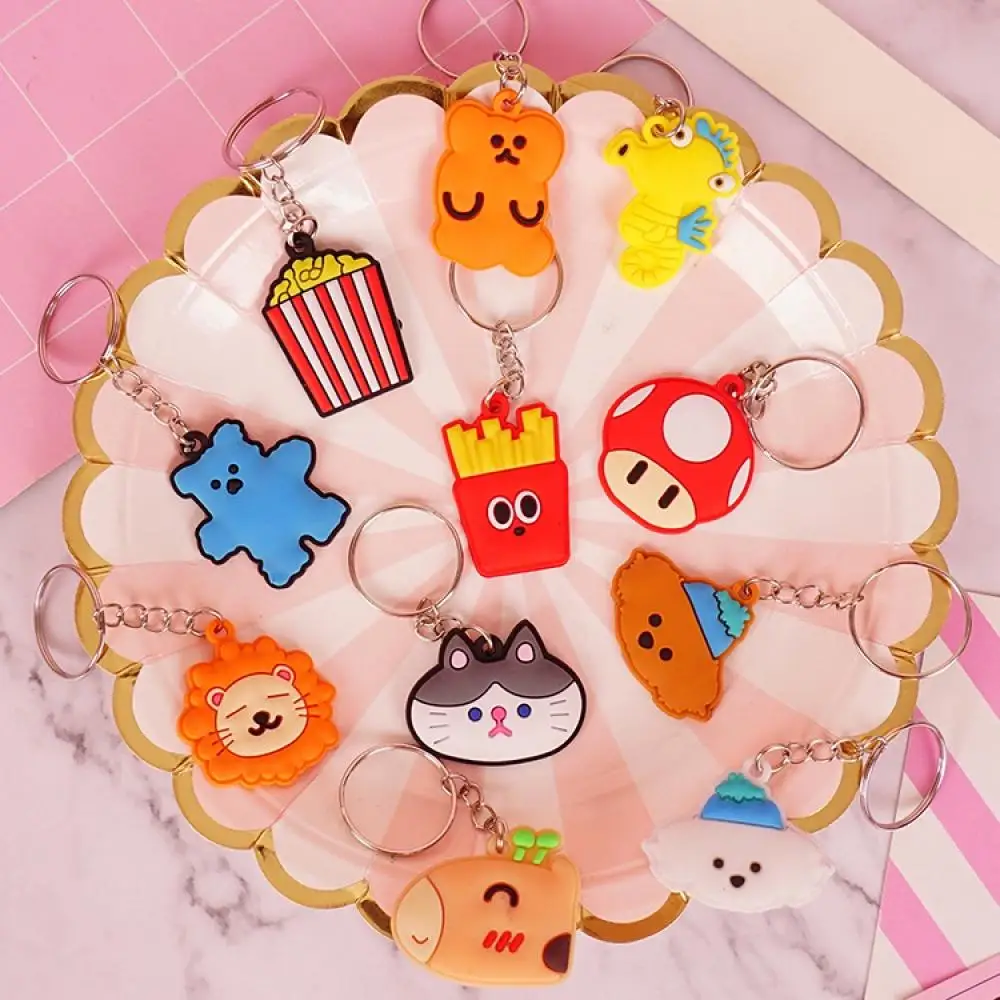 Cartoon keychain creative small gift silicone pendant keychain