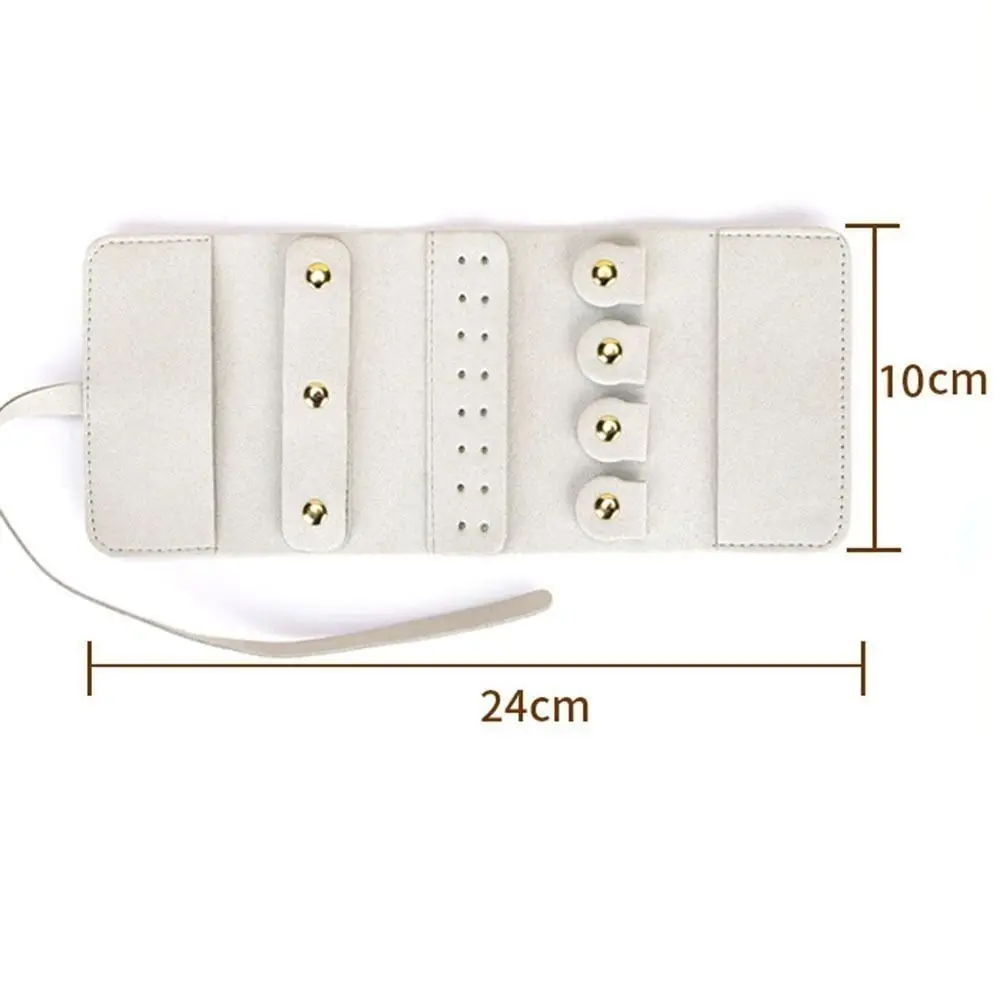 حقيبة تخزين المجوهرات لفة ، حامل المجوهرات ، تصميم قابل للطي ، جودة عالية ، بو الجلود ، منظم لفة المجوهرات متعددة الوظائف ، لينة