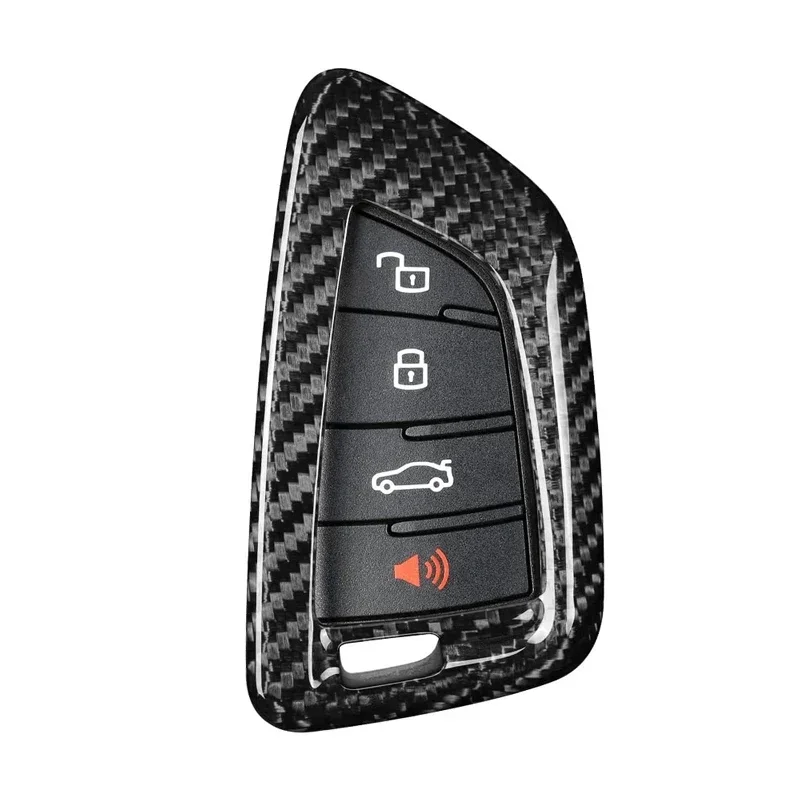 Real Carbon Fiber Key Fob Cover Case Shell Protector Fits For Toyota Supra A90 Remote Key Fob Case Cover (sliver Black)