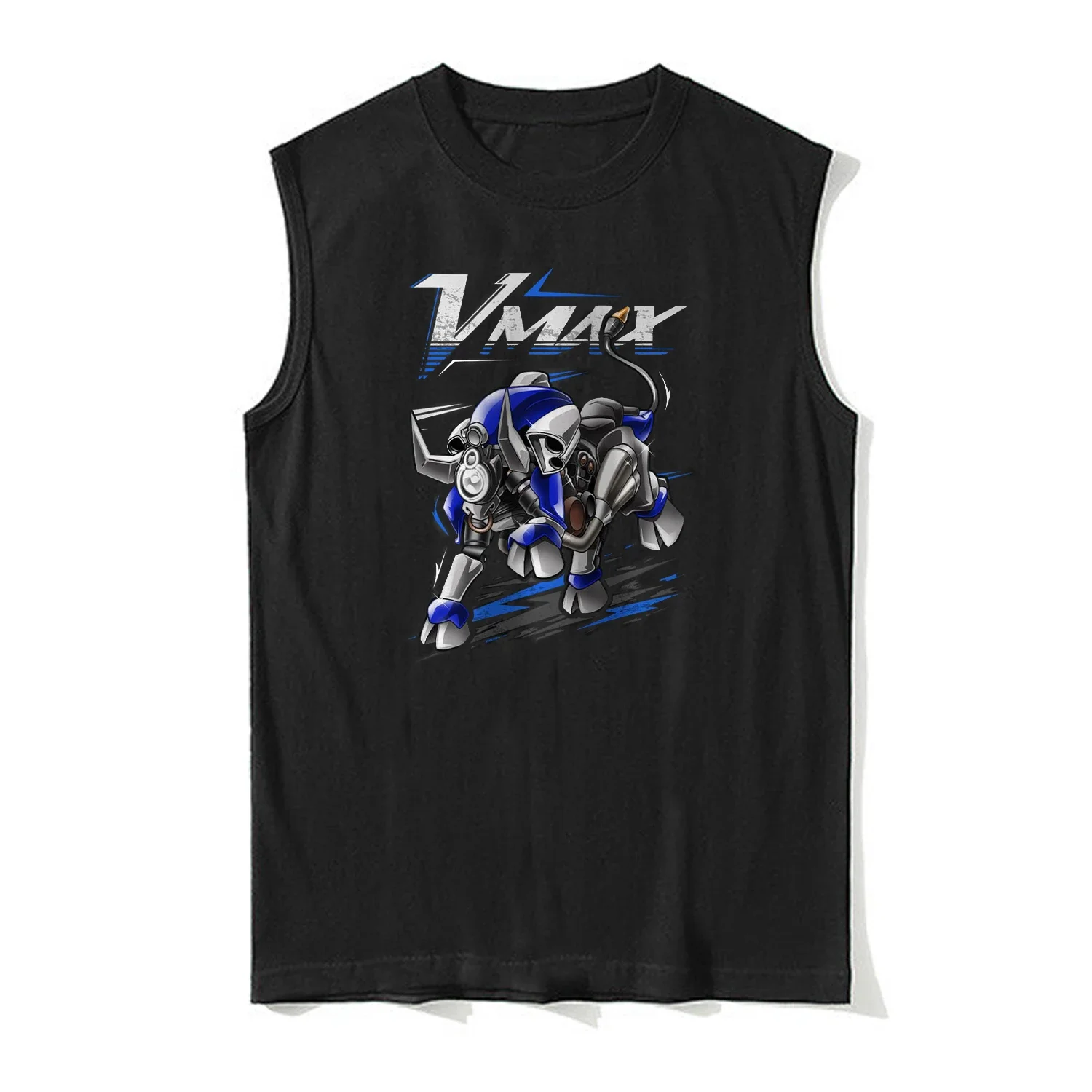 Retro Japan Vmax Motorcycle Bull Inspired Tank Top 100% Cotton O-Neck Summer Casual Mens Vests Sleeveless Tee Rider Streetwear
