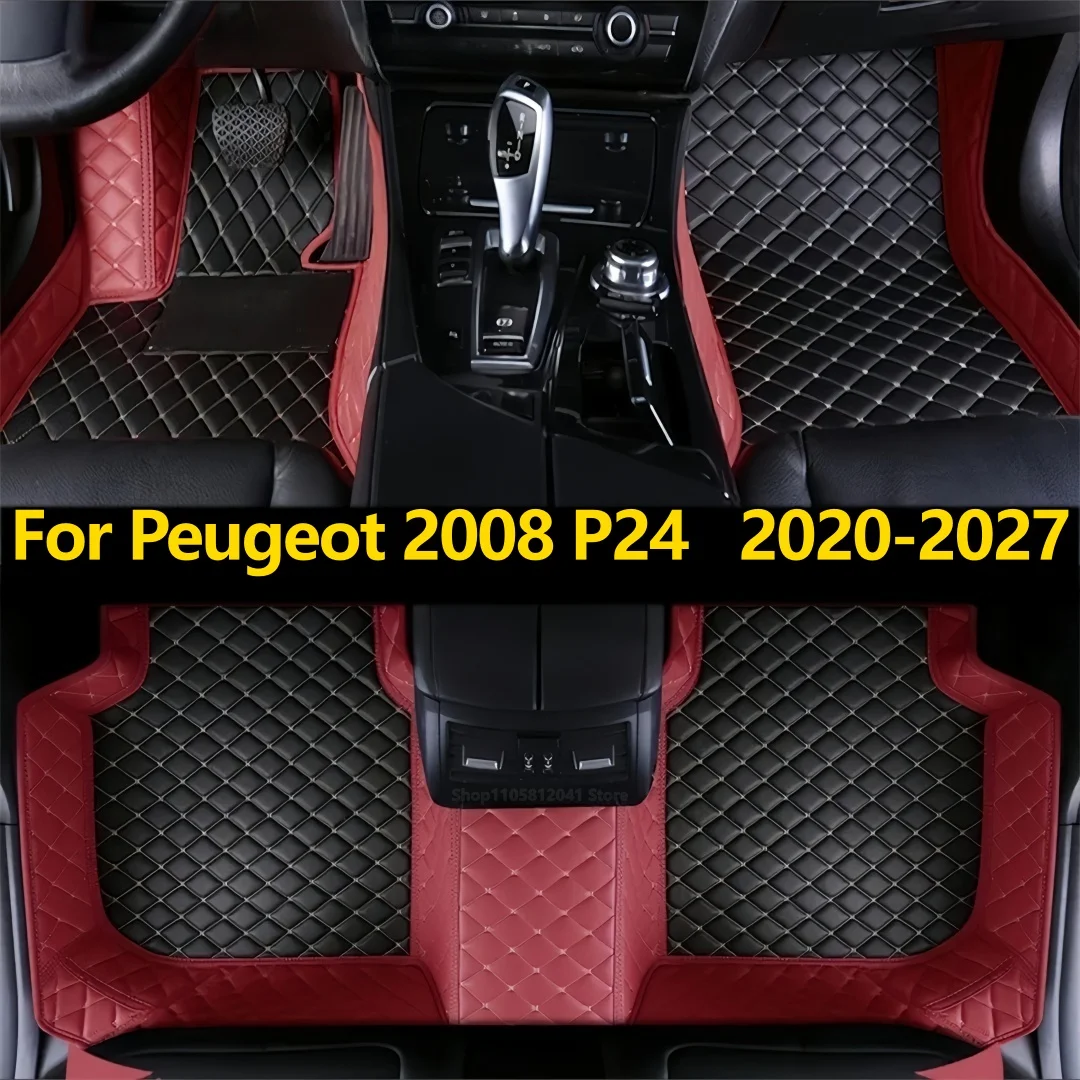 Car Floor Mats Fit For Peugeot 2008 P24 2020 2021 2022 2023 2024 2025 2026 2027 Custom Leather Carpet Auto Interior