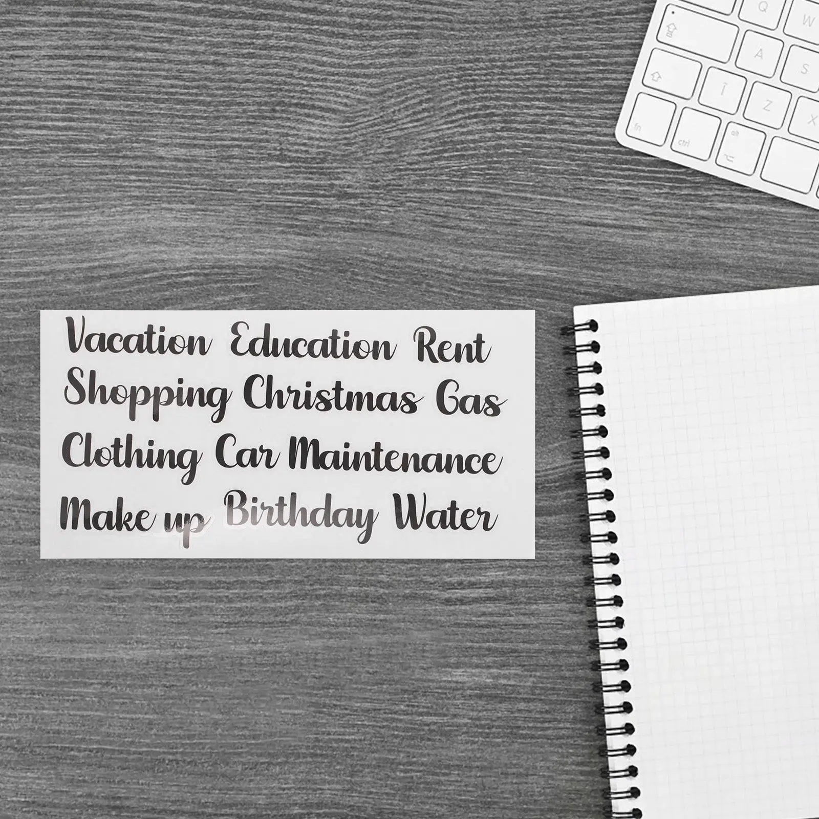 

50Pcs Budget Envelope Stickers Unique Letter Design Self Adhesive Waterproof Labels for Cash Envelope Budgeting Finance Planner