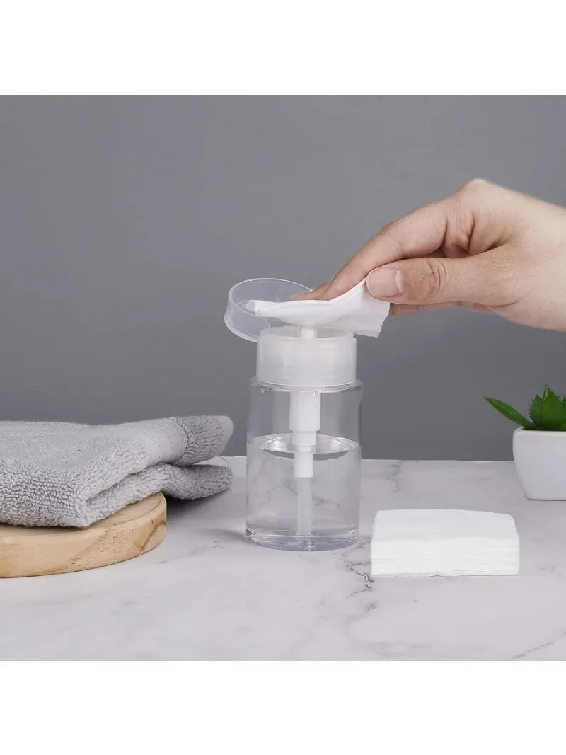 100ml/200 Refillable Empty Press Pump Bottle Clear Dispenser Liquid Container Remover Cleaner Polish Makeup Manicure Accessory