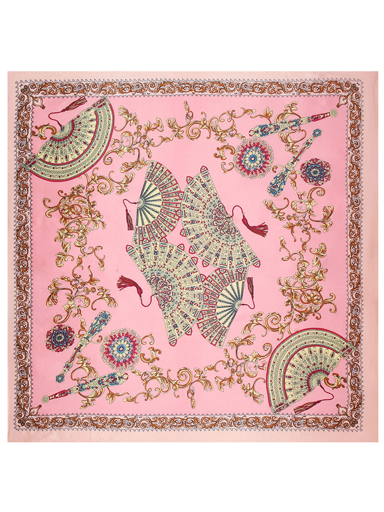 Platz Silk Schal Frauen Luxus Marke Satin Print Hijab Schals Muslimischen Pareo Bandana Weibliche Schal Wrap Stirnband Foulard 90*90 cm – Detail 3