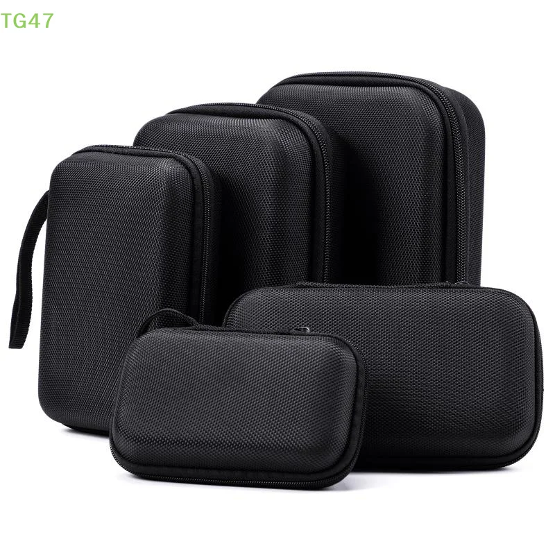 【LS】【LS】New Hard Shell EVA Storage Box Mini Portable Pouch Carrying Bag Black Protective Storage Case Digital Accessories