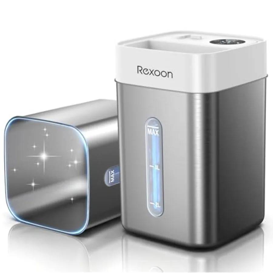 

4.6L/1.2Gal Stainless Steel Humidifier for Bedroom Top Fill Ultrasonic Cool Mist Humidifier Dishwasher Safe Ultra-Low Noise Sle