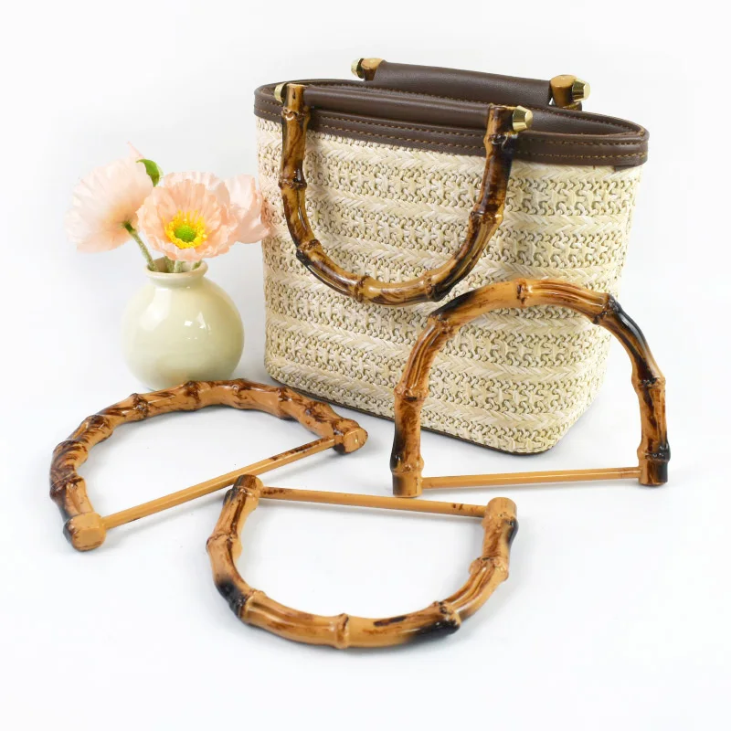 2/4/10Pcs 10.5/12cm Plastic Faux Bamboo Bag Handle for Women Handbags Woven-bag Purse Frame DIY Replace Handles Bags Accessories