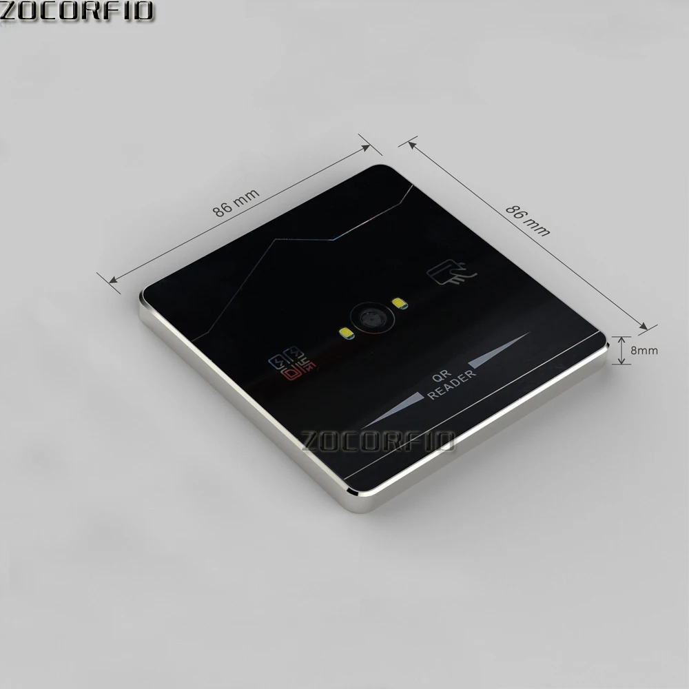 Metal Shell 125khz EMID 13.56mhz smart IC wiegand access control card reader mounted ID 2D QR code scanner