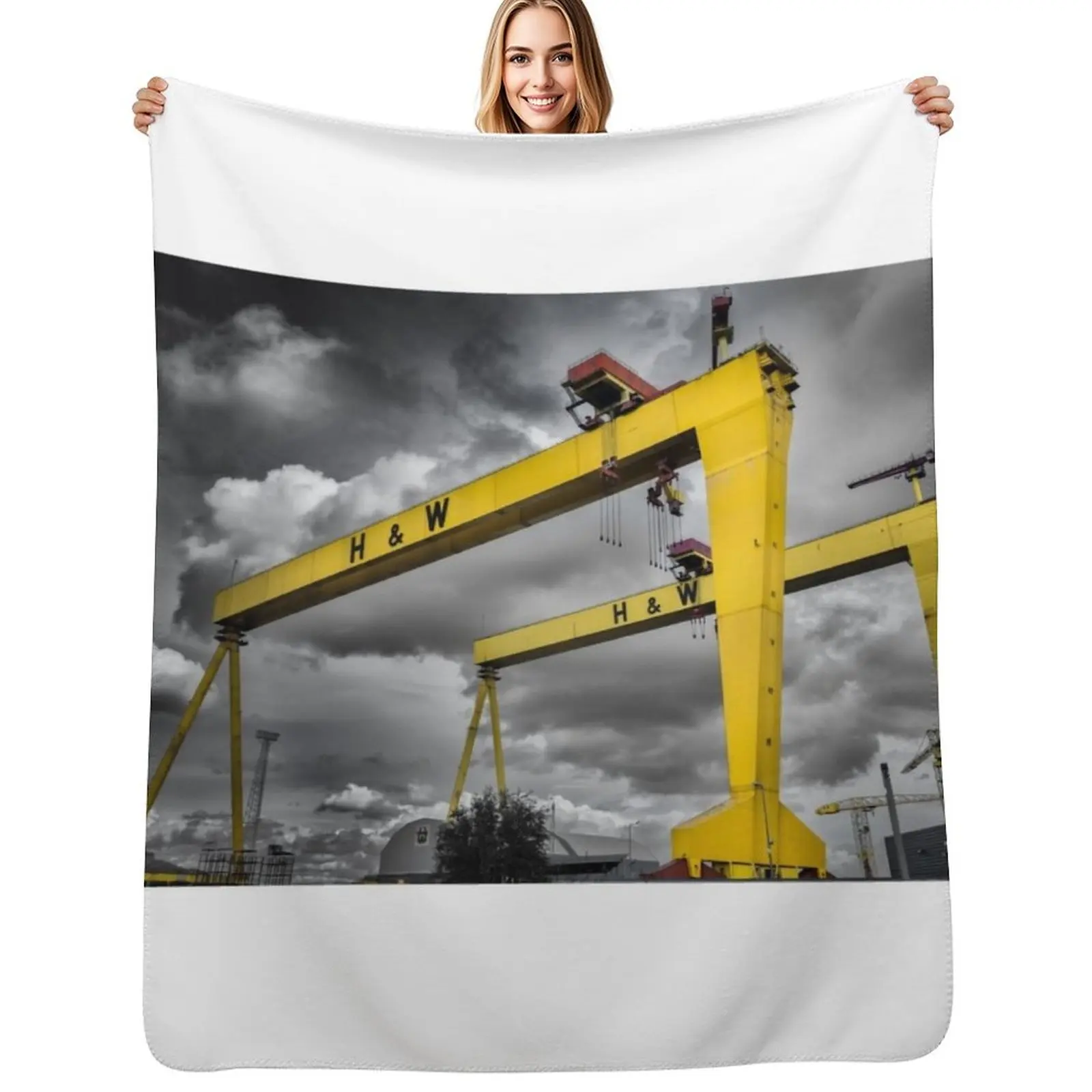 

Belfast Shipyard 7 Throw Blanket Summer Plush Soft Big Sofa Throw Blanket