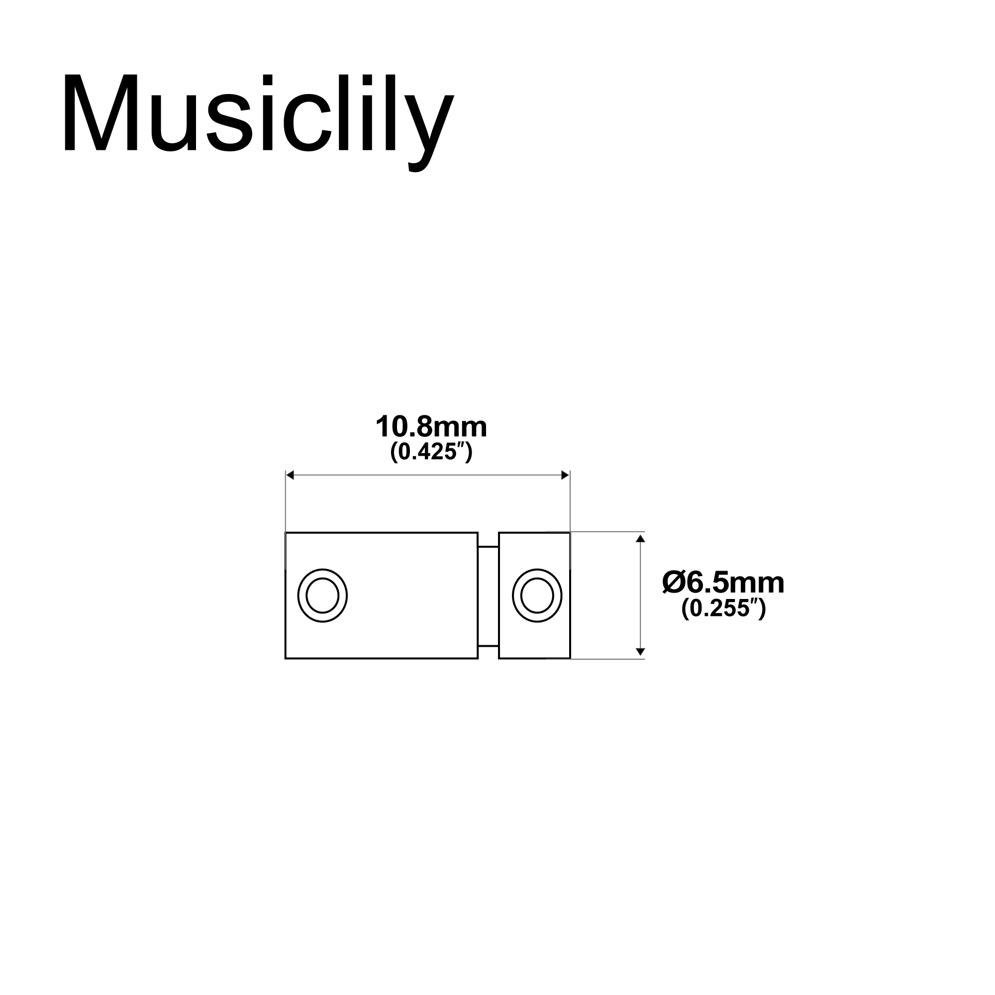 Musiclily Pro 10.8mm Small Barrel Brass Tele Saddles for Fender Squier Telecaster Electric Guitar, Original Color (Set of 6)