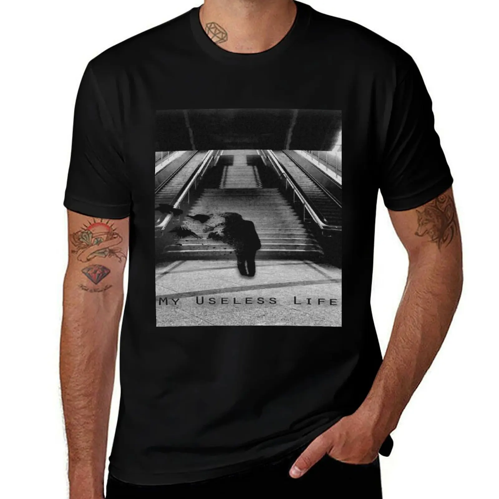 

My Useless Life T-Shirt black cotton t-shirt plain for man package t shirts with prints T-Shirt
