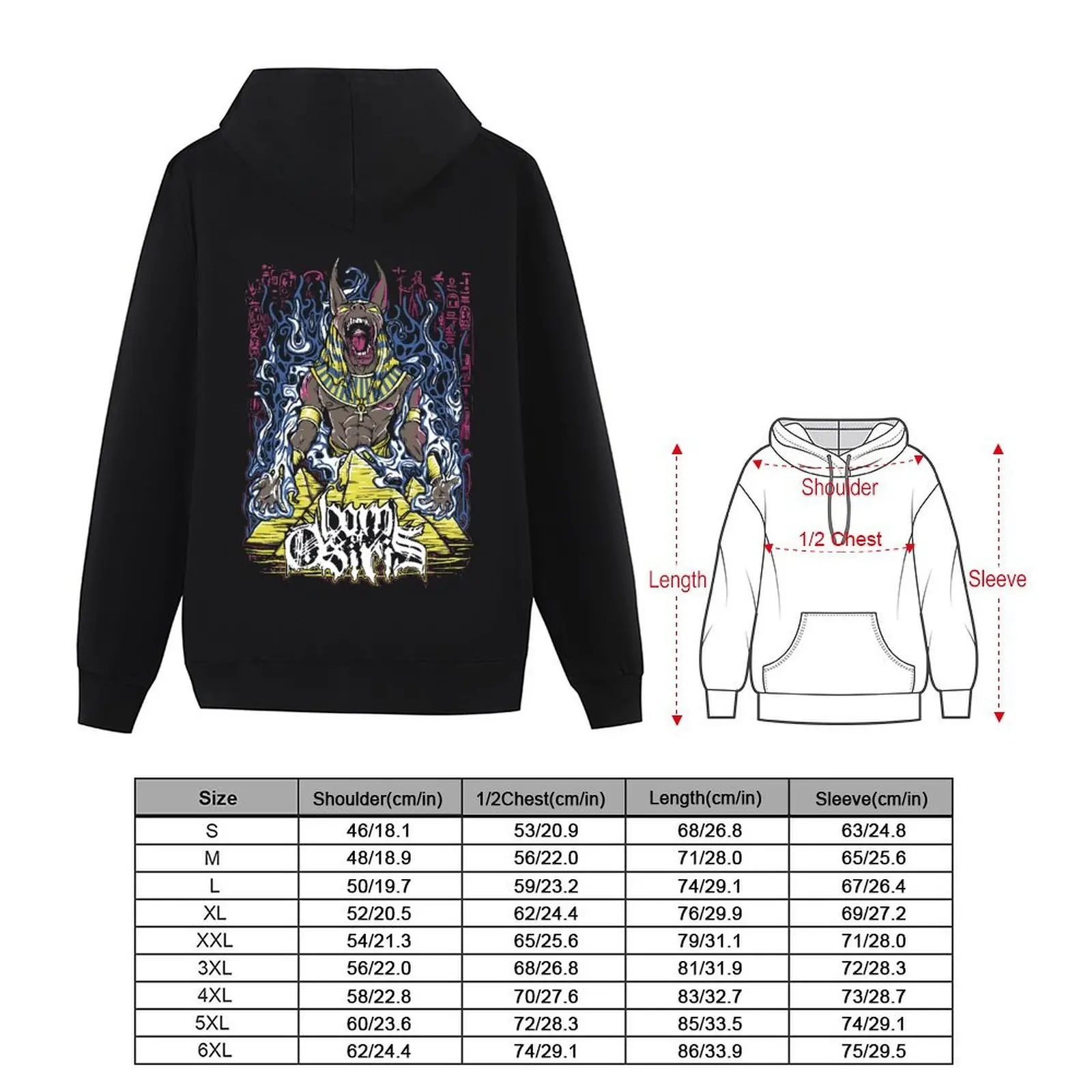 Born of Osiris Band Hoodie Unisex Anubis Egyptian God Graphic Pullover Sweatshirt Men Women Deathcore Heavy Metal Gothic Streetwear Fan Merch Gift